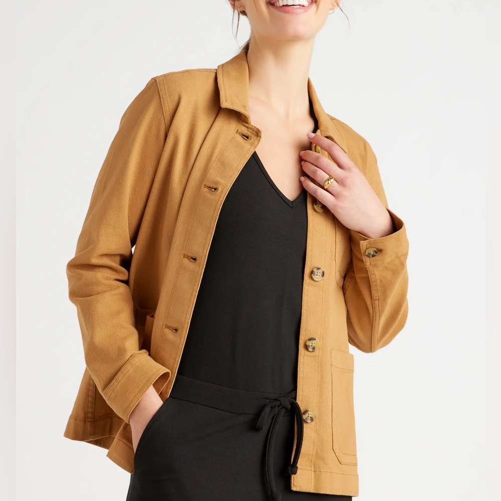 Quince Organic Cotton Chore Jacket Women’s Medium Tobacco